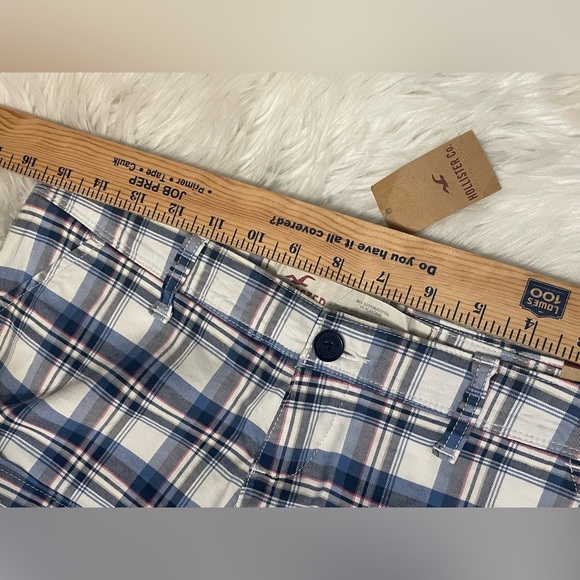 SOLD Hollister Y2K Preppy Bundle Of 2 Green Blue White Plaid Micro Mini...Shorts - Picture 8 of 16